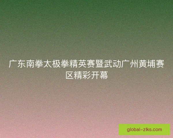 广东南拳太极拳精英赛暨武动广州黄埔赛区精彩开幕